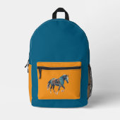 Horse Backpack Bag Bedrukte Rugzak (Voorkant)