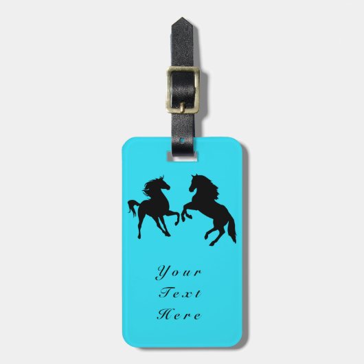 Horse Bagagelabel met aangepaste tekst en kleuren (Voorkant verticaal)