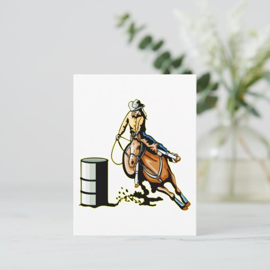 Horse Barrel Racing Briefkaart (Staand voorkant)