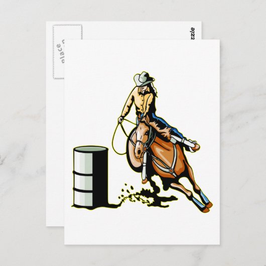 Horse Barrel Racing Briefkaart (Voorkant / Achterkant)