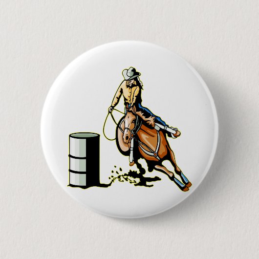 Horse Barrel Racing Ronde Button 5,7 Cm (Voorkant)