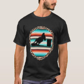 Horse Barrel Racing Serape Leopard Pattern Rodeo C T-shirt (Voorkant)