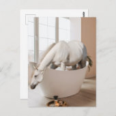 Horse Bathtub Bathroom art Briefkaart (Voorkant / Achterkant)