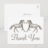 Horse Bedankt Westerne bruiloft land rustiek Briefkaart (Voorkant / Achterkant)