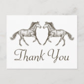 Horse Bedankt Westerne bruiloft land rustiek Briefkaart (Voorkant)