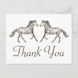 Horse Bedankt Westerne bruiloft land rustiek Briefkaart