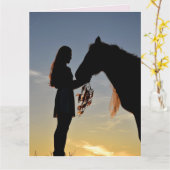 HORSE BIG BIRTHDAY WENSKAART VOOR HAAR KAART (Gele Bloem)