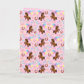 Horse Birthday Card in Pink Kaart (Achterkant)