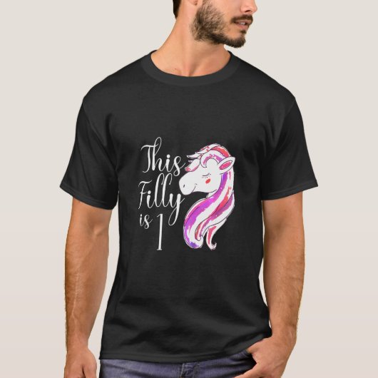 Horse Birthday Filly Pony Riding Theme St T-shirt (Voorkant)