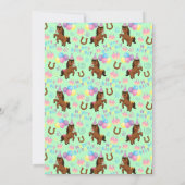 Horse Birthday Invitation in Green Kaart (Achterkant)