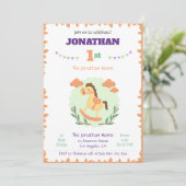 Horse Birthday Invitation template animale invite Kaart (Staand voorkant)