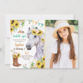 Horse Birthday Invite Girl Pony Kaart (Voorkant)