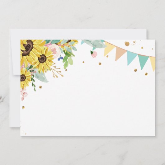 Horse Birthday Invite Girl Pony Kaart (Achterkant)