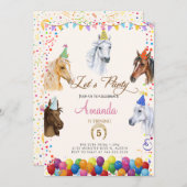 Horse Birthday Kaart (Voorkant / Achterkant)