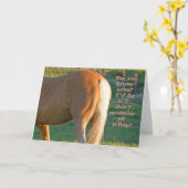Horse Birthday Kaart--Funny Mannen Kaart (Gele Bloem)