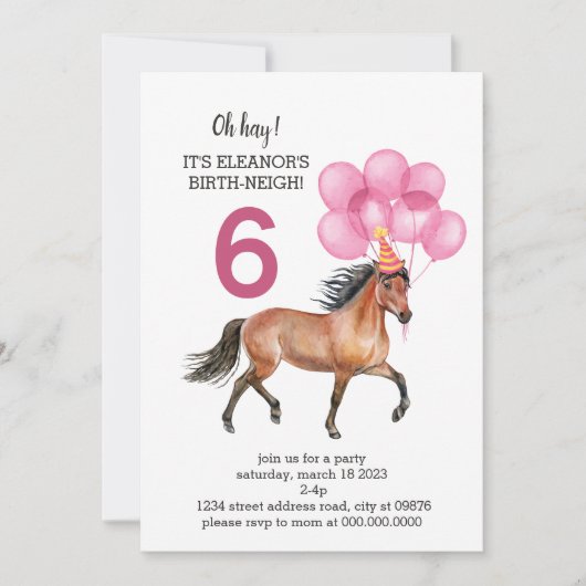 Horse Birthday // Oh Hay Het is jouw geboorte-neig Kaart (Voorkant)
