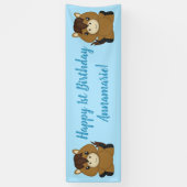 Horse Birthday Party Blue Spandoek (Verticaal)