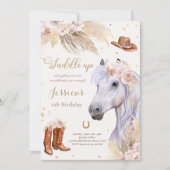 Horse Birthday Party Bohemian Cowgirl Kaart (Voorkant)