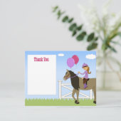 Horse Birthday Party Dank je kaart (Staand voorkant)