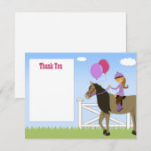 Horse Birthday Party Dank je kaart (Voorkant / Achterkant)