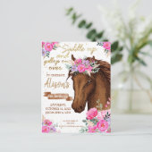 Horse Birthday Party Editable Horse Cowgirl Briefkaart (Staand voorkant)