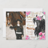 Horse Birthday Party rustic Cowgirl Birthday Kaart (Voorkant)