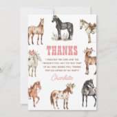Horse Birthday Pony Party Bedankkaart (Voorkant)