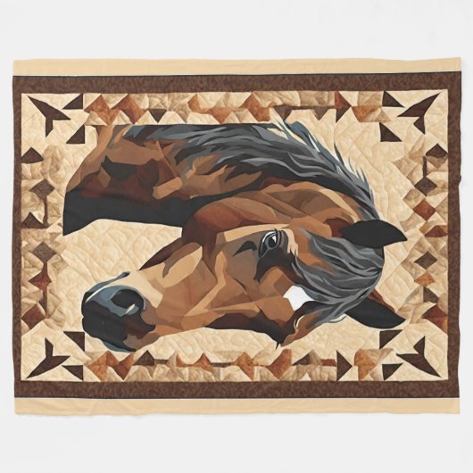 Horse Blanket Fleece Deken (Voorkant (Horizontaal))