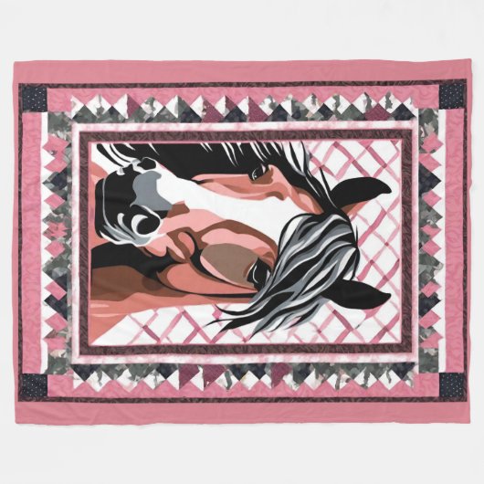 Horse Blanket Fleece Deken (Voorkant (Horizontaal))