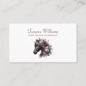 Horse Boarding Training Equestrian Service Floral Visitekaartje (Voorkant)