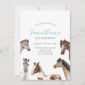 Horse Boho Cowboy Verjaardag Uitnodiging (Voorkant)