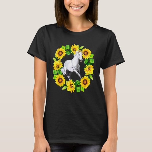 Horse Bow Tie In Sunflowers Circle Animal  Kids T-shirt (Voorkant)