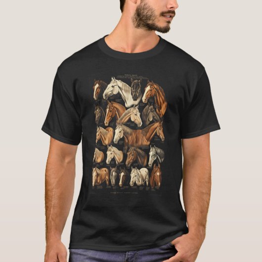 Horse Breeds Equestrian Horseback Riding Tee Gifts T-shirt (Voorkant)