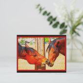 Horse Briefkaart - De middagkus (Staand voorkant)