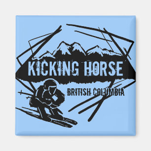 Horse British Columbia blue ski magnet