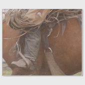 Horse Brown Western Rodeo Cowboy Cadeaupapier (Vlak)