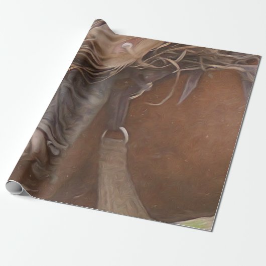 Horse Brown Western Rodeo Cowboy Cadeaupapier (Uitgerold)
