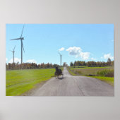 Horse Buggy- en windturbines Poster (Voorkant)