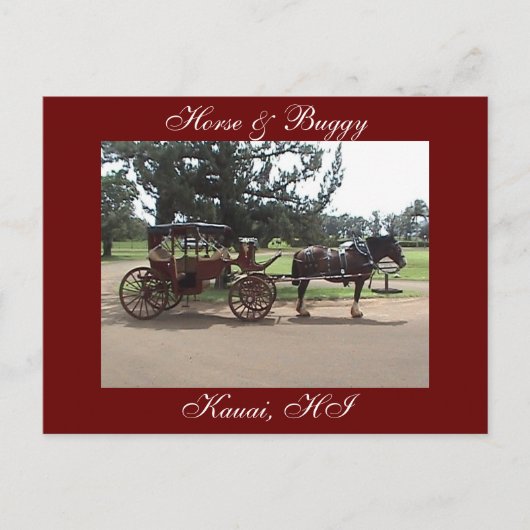 Horse & Buggy, Kauai, HI Briefkaart (Voorkant)