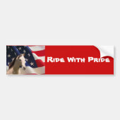 Horse Bumpersticker Amerikaanse vlag (Voorkant)