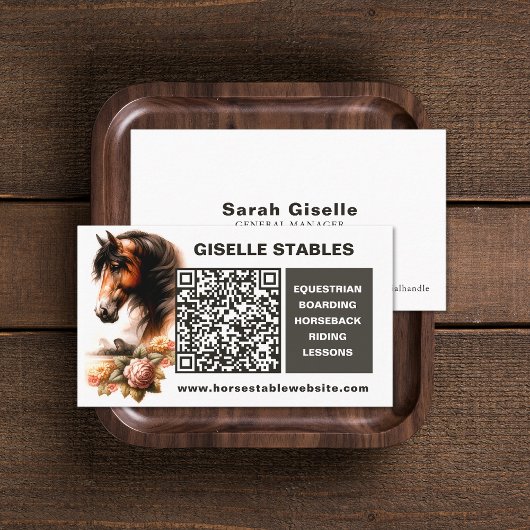 Horse Business Cards with QR Code Visitekaartje