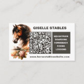 Horse Business Cards with QR Code Visitekaartje (Voorkant)