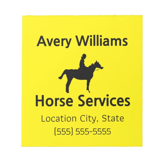 Horse Business Professional Black Yellow Notitieblok (Voorkant)