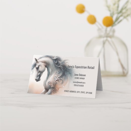 Horse Business QR Code Gevouwen Loyaliteit Kaarten Klantenkaartje (Voorkant)