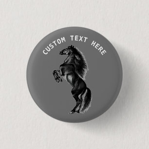 Horse Button met aangepaste tekst - Kies kleuren
