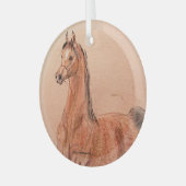 Horse by Hevener Glas Ornament (Voorkant links)