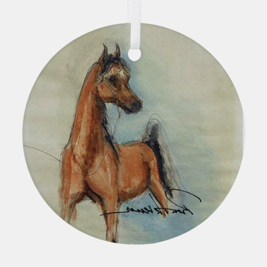 Horse by Hevener Glas Ornament (Achterkant)