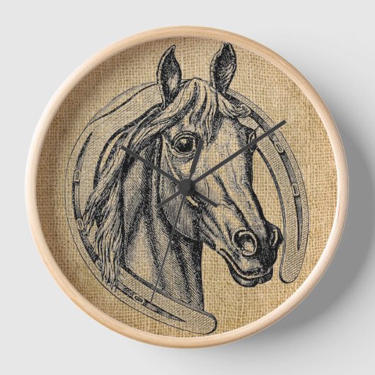 Horse Cameo op Burlap (Voorkant)