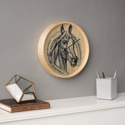 Horse Cameo op Burlap (Kantoor)