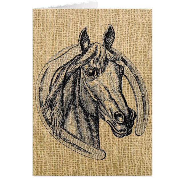 Horse Cameo op Burlap (Voorkant)